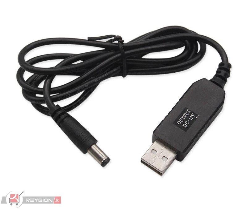 USB 5V to 12V 5.5mm x 2.1mm Adapter Cable